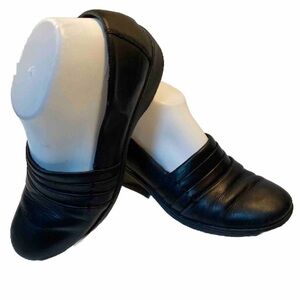 BASS Lite Eleanor Black Leather Slip On Oxford Loafers Womens 7W